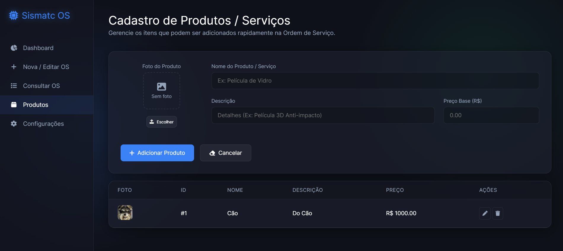 Catálogo de Produtos